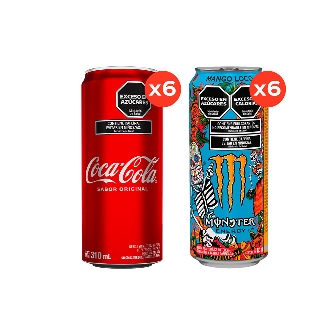 Coca Cola 310ml x6 + Coca Cola Zero 310ml x6 - Andina - Coca-Cola