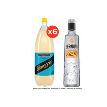Schweppes Pomelo Zero 2,25L x6 + Vodka Sernova Tropical Passión 700ml x1