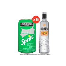 Sprite Zero Lata 220ml x6 + Vodka Sernova Tropical Passión 700ml x1