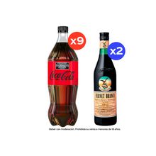 Coca–Cola Zero 1L x9 + Fernet Branca 750ml x2