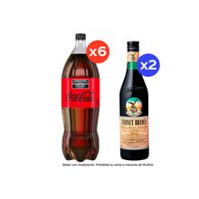 Coca Cola Zero  2,25L x6 + Fernet Branca 750ml x2