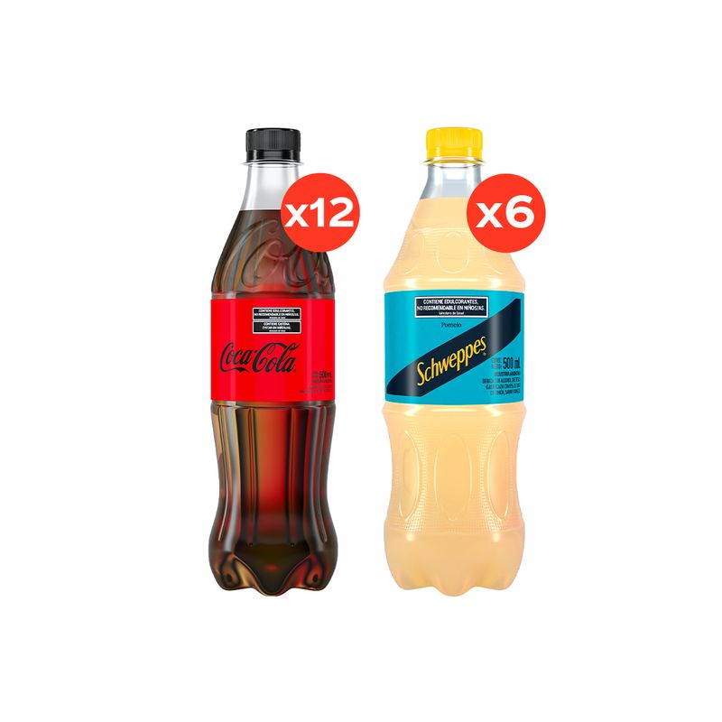 Coca-Cola-Zero-500ml-x12---Schweppes-Pomelo-Zero-500ml-x6