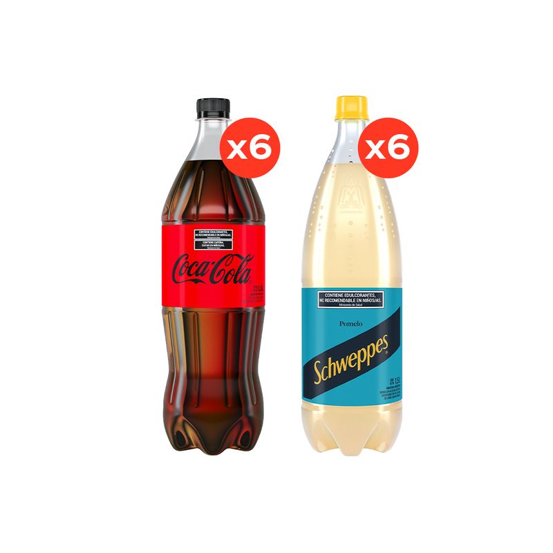 Coca-Cola-Zero-15Lt-x6---Schweppes-Pomelo-Zero-15Lt-x6