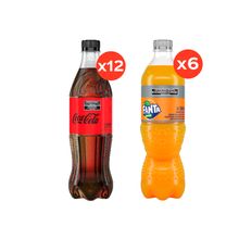 Coca Cola Zero 500ml x12 + Fanta Zero 500mlx6