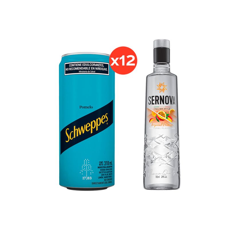 2-packs-Schweppes-Pomelo-Zero-Lata-310ml-x6---Vodka-Sernova-Tropical-Passion-700ml-x1