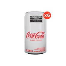 Coca Cola Light Lata 220ml x6