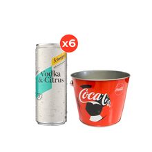 Schweppes Vodka&Citrus 310ml x6 + Frapera Mundial Coca–Cola