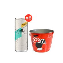 Schweppes Vodka&Citrus 310ml x6 + Frapera Mundial Coca Cola