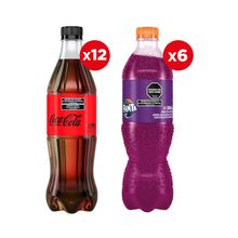 Coca Cola Zero 500ml x12 + Fanta Uva 500ml x6