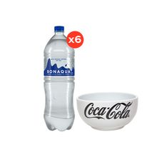 Bonaqua 1,5L Sin Gas x6 + Bowl Coca–Cola TSUJI