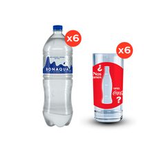 Bonaqua 1,5L Sin Gas x6 + Vasos Verano Coca–Cola 320ml x6