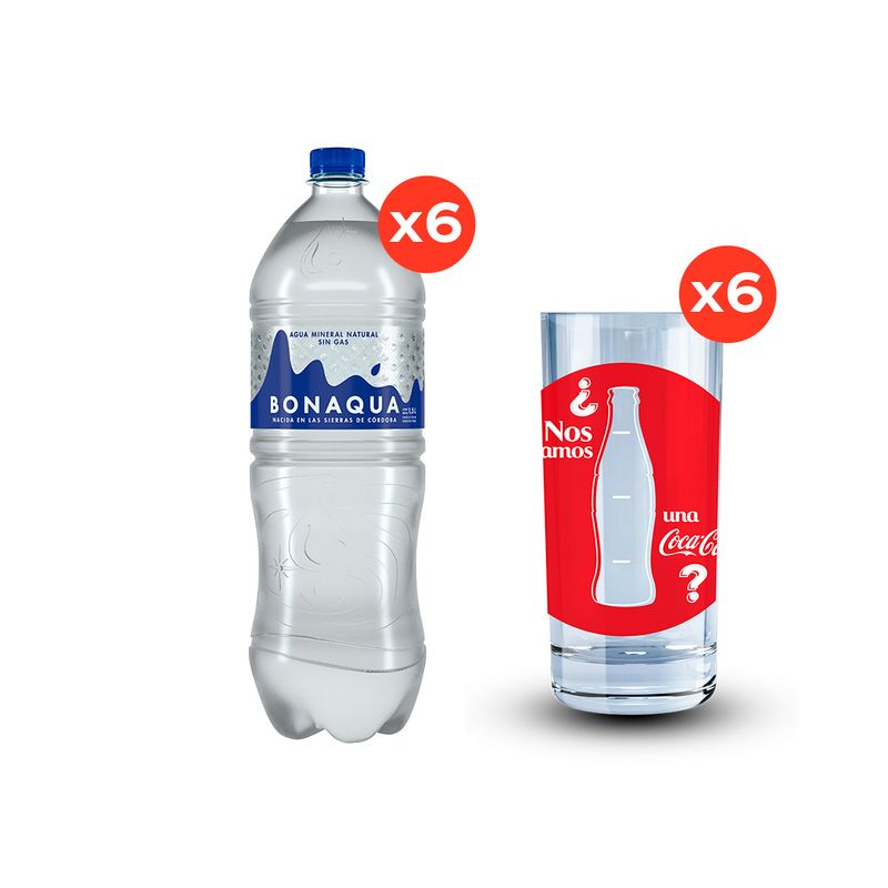 Bonaqua-1500ml-Sin-Gas-x6---Vasos-Verano-Coca-Cola-320ml-x6