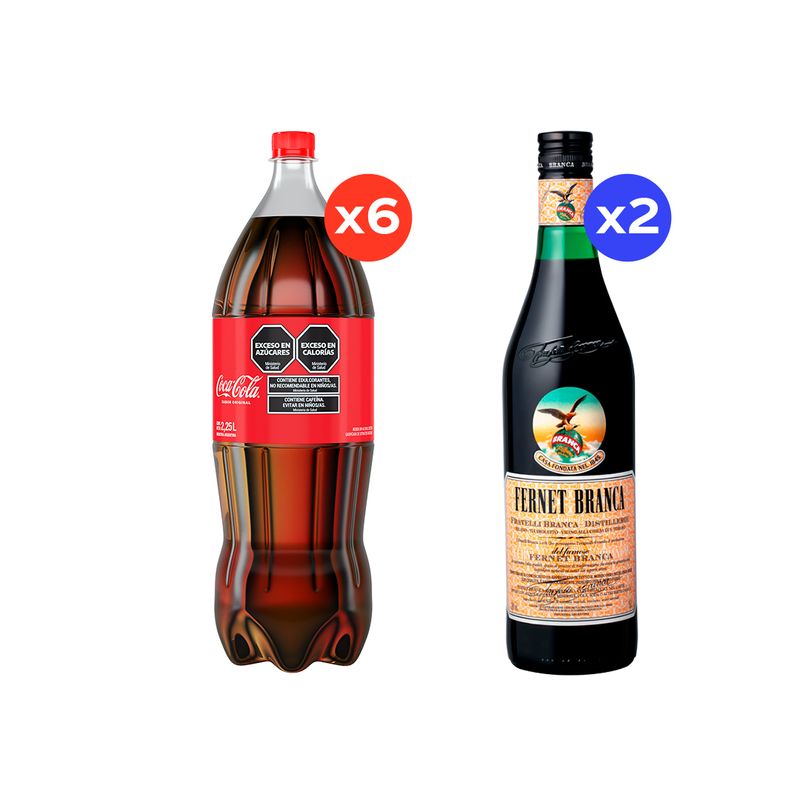 Coca-Cola-Original-2250cc-x6---Fernet-Branca-750ml-x2