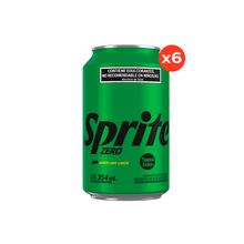 Sprite Zero Lata 354ml x6