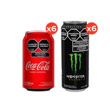 Coca-Cola Original Lata 354ml x6 + Monster Green 473ml x6