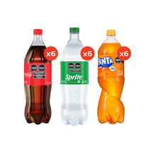 Coca–Cola 1,5L x6 + Sprite 1,5L x6 + Fanta 1,5L x6