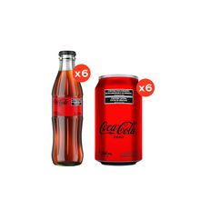 Coca-Cola Zero Vidrio 237ml x6 + Coca-Cola Zero Lata 354ml x6